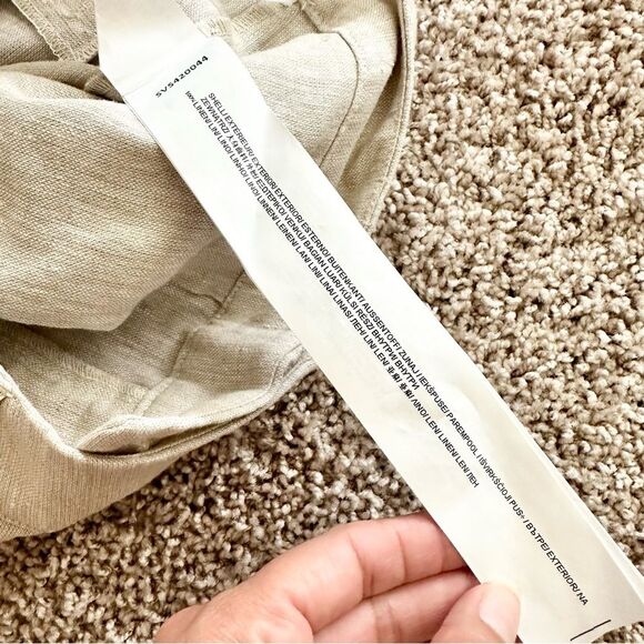 NWT Revolve SOVERE Natural Straight Leg Linen Pants in Beige Size Medium - Picture 10 of 11